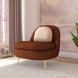 Cushy 1 Seater Fabric Chair With Cushion (Brown)