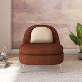 Cushy 1 Seater Fabric Chair With Cushion (Brown)