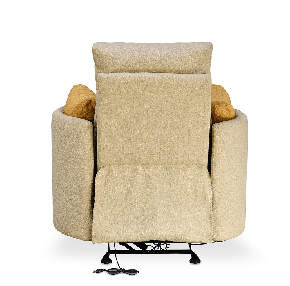 Arias by Lara Dutta Cherish 1 Seater Electric Rocker Recliner with Cushions (Sand Beige)