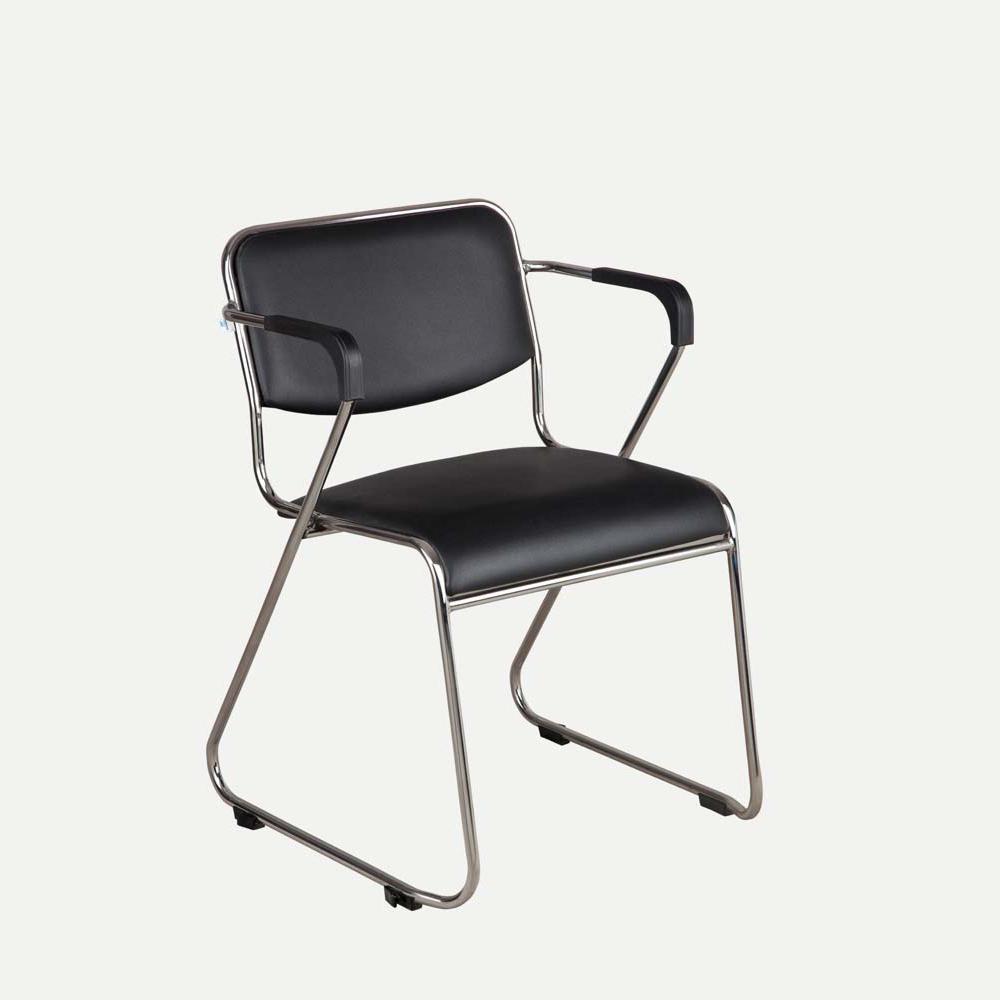 Contract 01 with Arm Visitor Chair (Black)