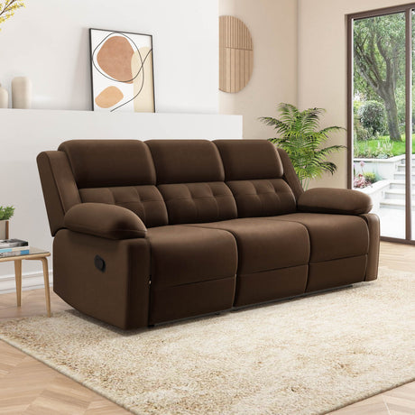 Derik 3 Seater Manual Recliner (Brown)