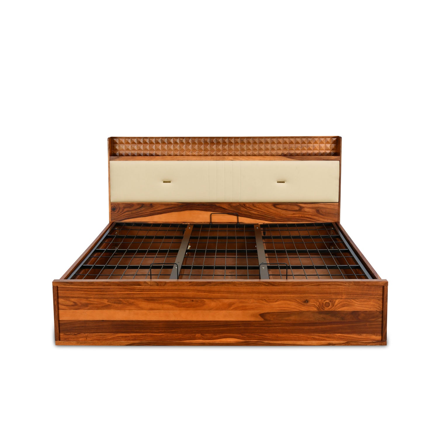 Dewsbury Solid Wood King Bed with Hydraulic Storage (Walnut)