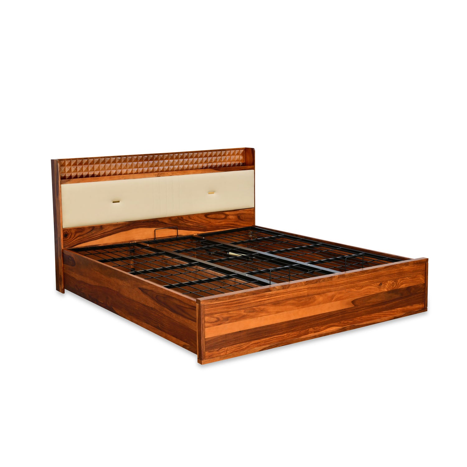 Dewsbury Solid Wood King Bed with Hydraulic Storage (Walnut)