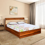 Dewsbury Solid Wood King Bed with Hydraulic Storage (Walnut)