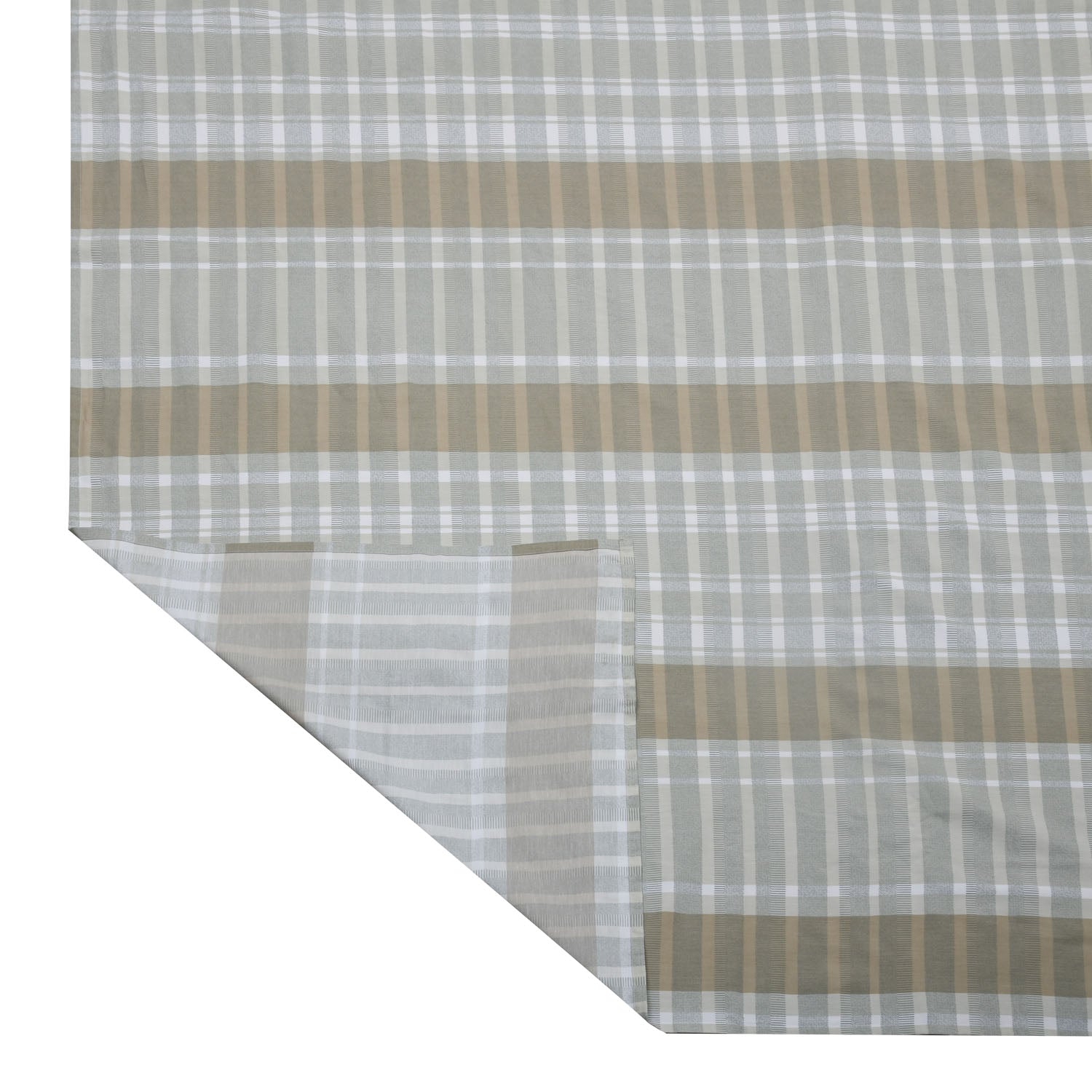 Arias by Lara Dutta Checkered CVC Satin Single Bedsheet With 1 Pillow Cover (Brown)