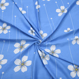 Ammara Floral Polyester Double Bedsheet with 2 Pillow Covers (Sky Blue)