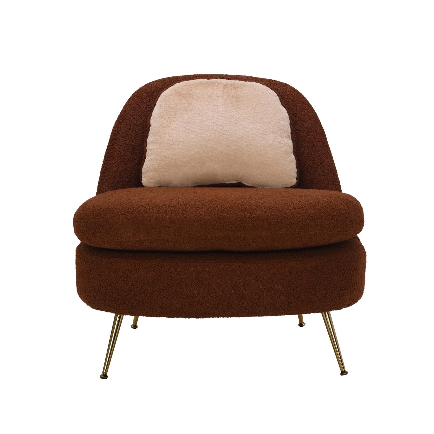 Cushy 1 Seater Fabric Chair With Cushion (Brown)