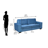 Nilkamal Shirley 3 Seater Sofa (Blue)