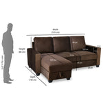 Shirley Lounger 2 Seater Sofa (Choco Brown)