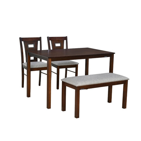 Nilkamal Bella 4 Seater Dining Set with Bench (Antique Cherry)