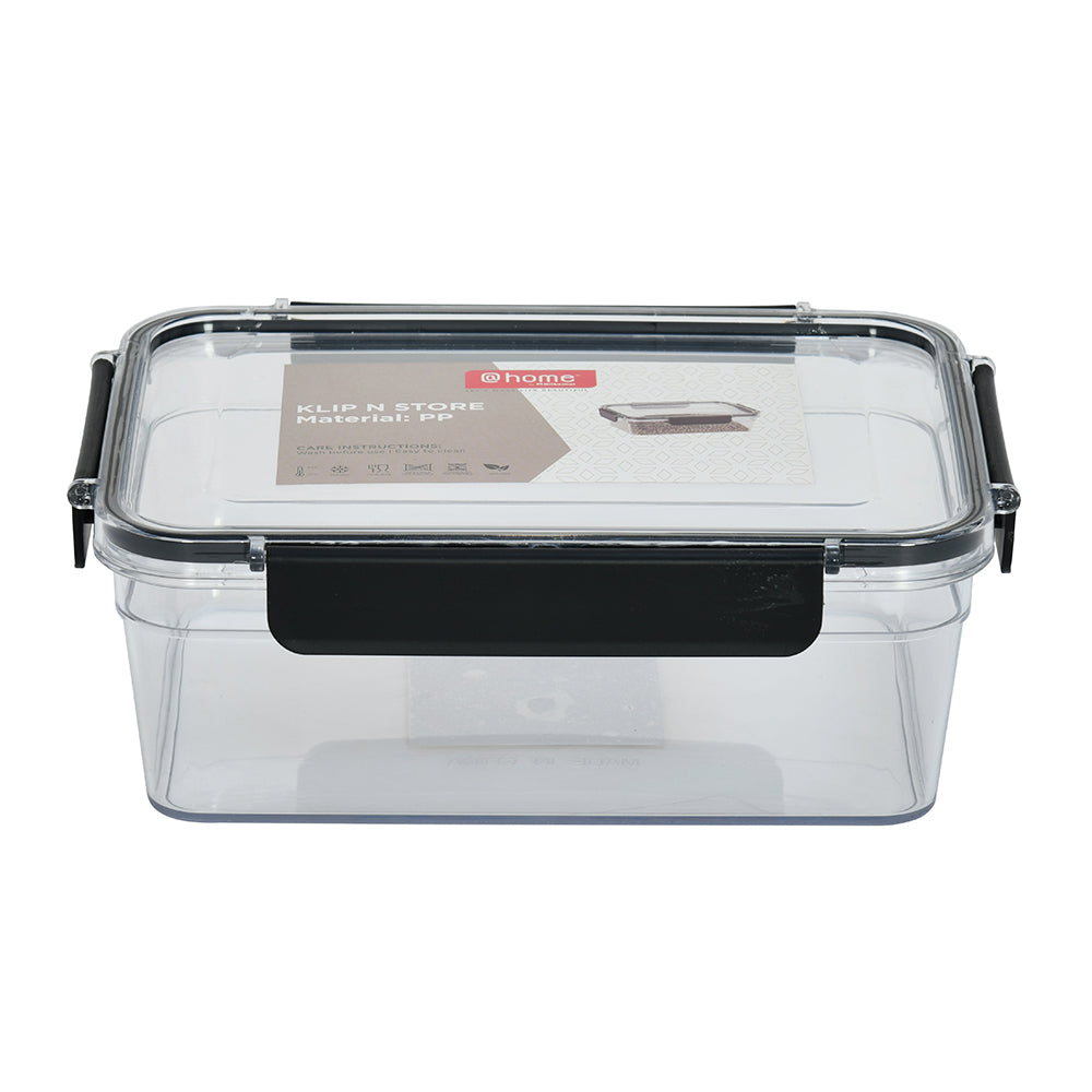 Klip N Store Rectangular 900 ml Storage Container (Black)