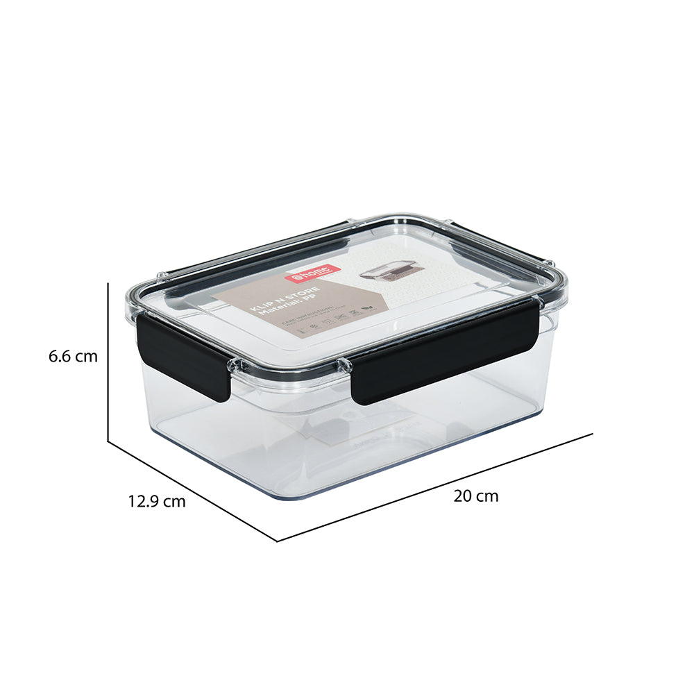 Klip N Store Rectangular 900 ml Storage Container (Black)