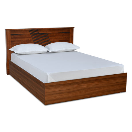 Electra Max Solid wood Bed with Box Storage (Walnut)