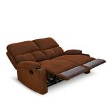 Matt 2 Seater Recliner Sofa with Cup Holder (Cocoa)