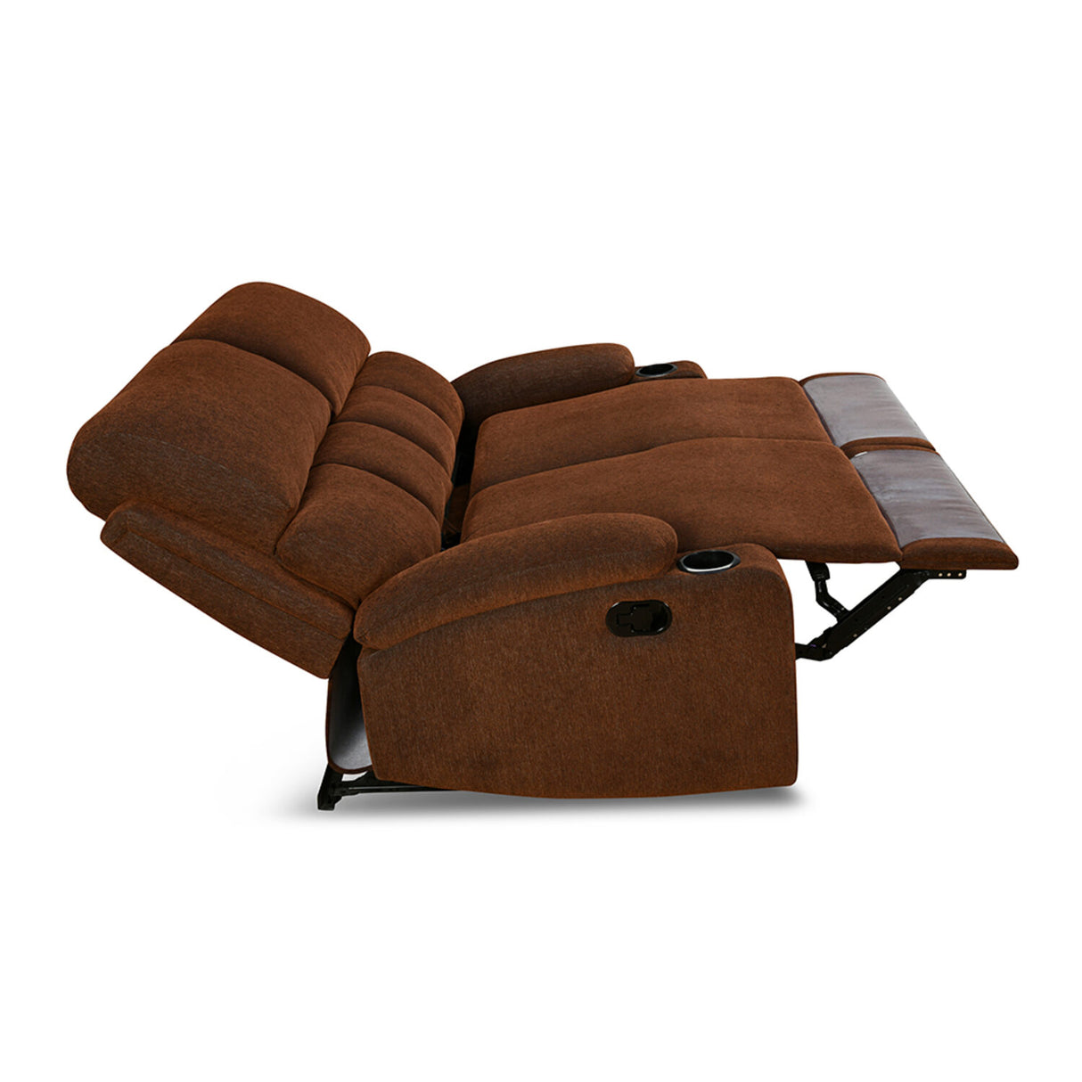 Matt 2 Seater Recliner Sofa with Cup Holder (Cocoa)