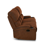 Matt 2 Seater Recliner Sofa with Cup Holder (Cocoa)