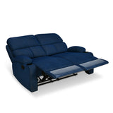 Matt 2 Seater Recliner Sofa with Cup Holder (Blue)