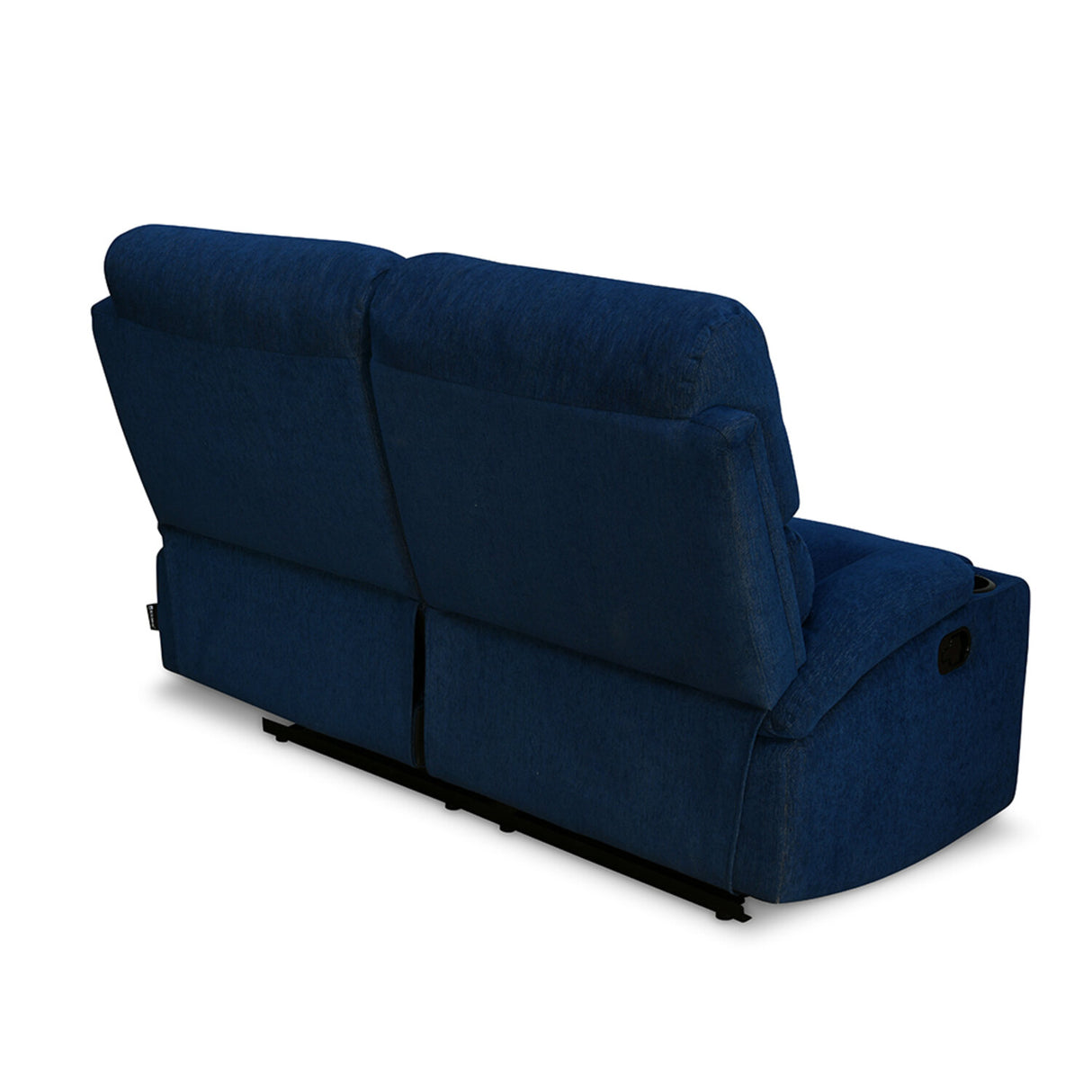 Matt 2 Seater Recliner Sofa with Cup Holder (Blue)