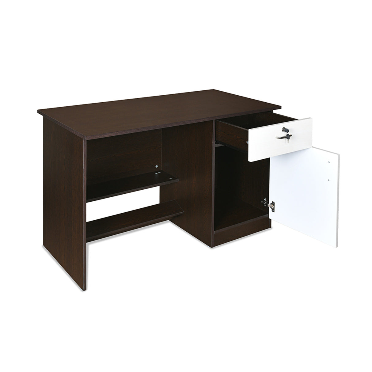 Nilkamal Dalton Office Table (New Wenge / High Pine)