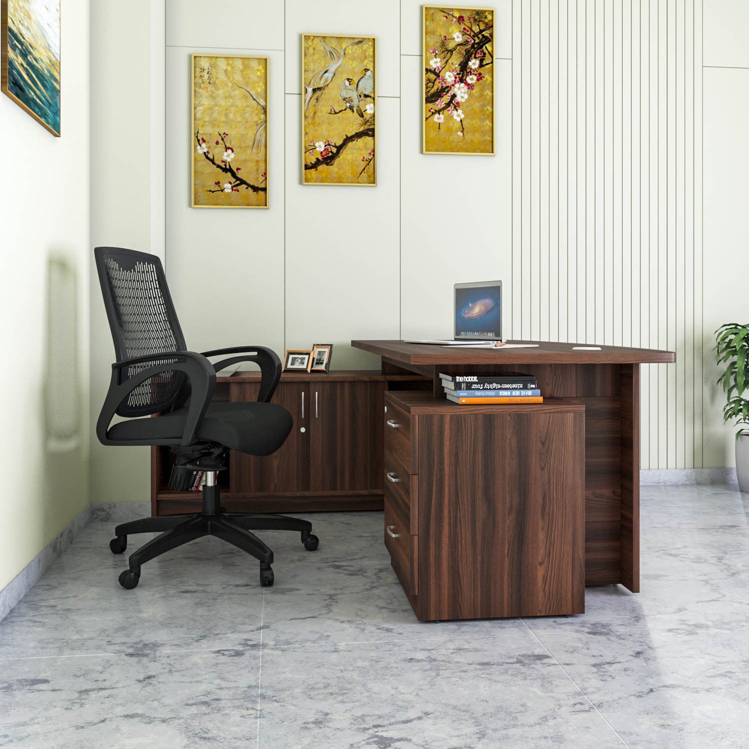 Elegant Neo Office Table (Walnut)