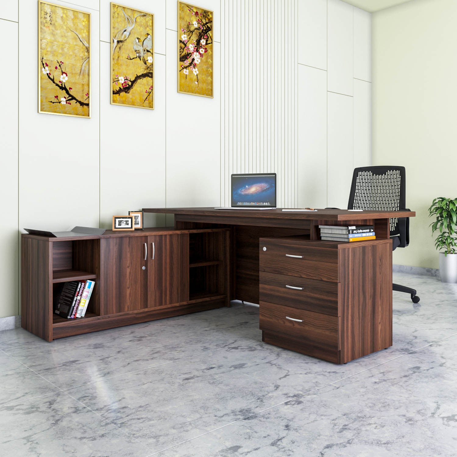 Elegant Neo Office Table (Walnut)