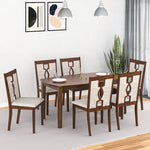 Elanza Solid Wood 6 Seater Dining Set (Antique Cherry)