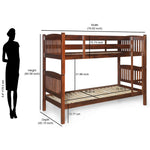 Dom Solid Wood Bunk Bed (Cappuccino)