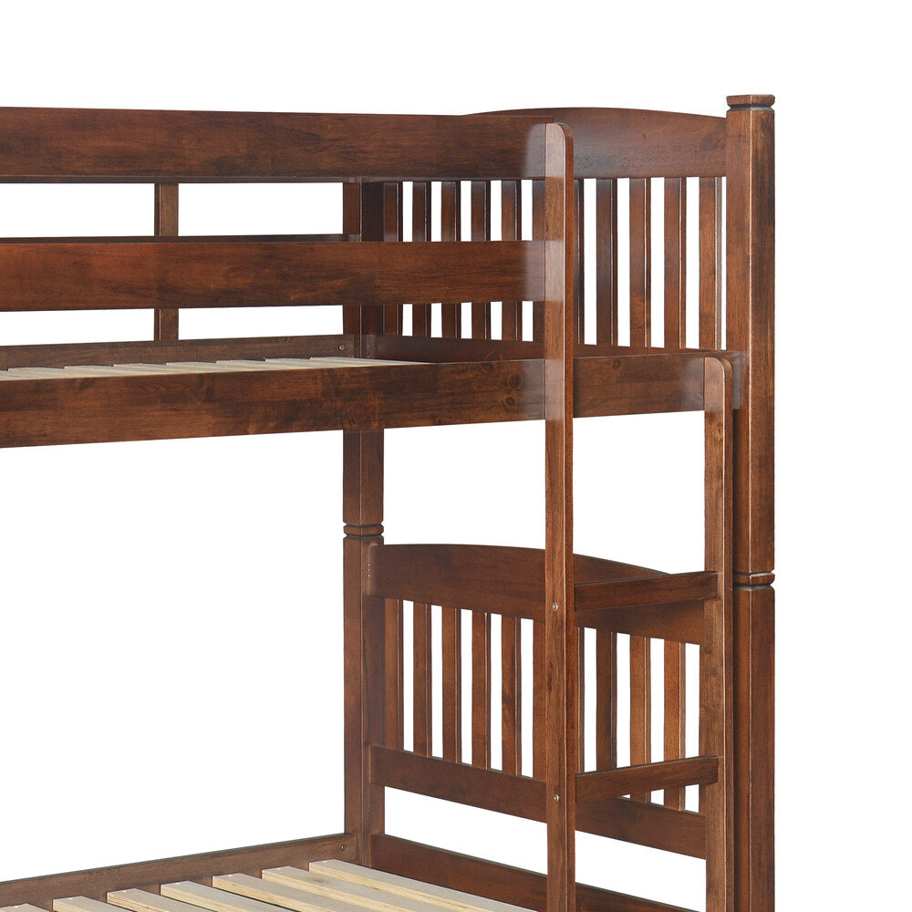 Dom Solid Wood Bunk Bed (Cappuccino)