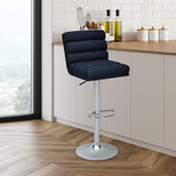 Jill Adjustable Height Swivel Bar Stool (Dark Blue)