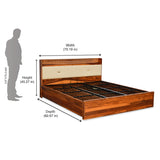 Dewsbury Solid Wood King Bed with Hydraulic Storage (Walnut)