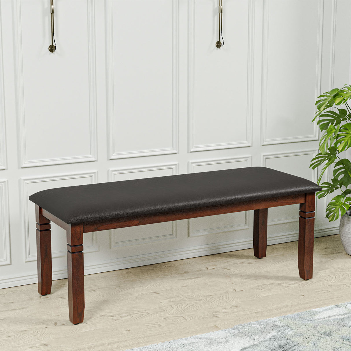 Floret Dining Bench (Walnut)