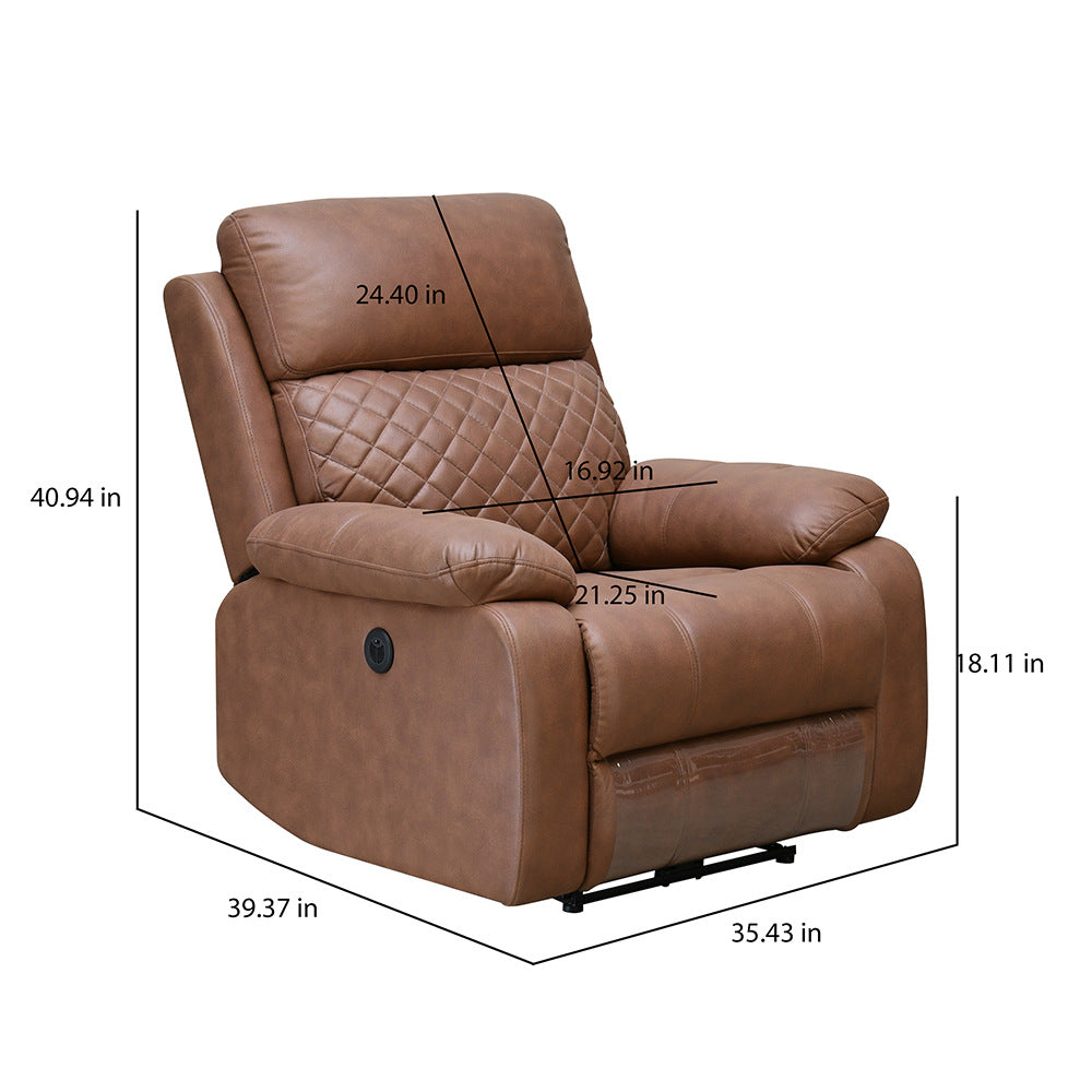 Nashville 1 Seater Electric Sofa Recliner (Brown)