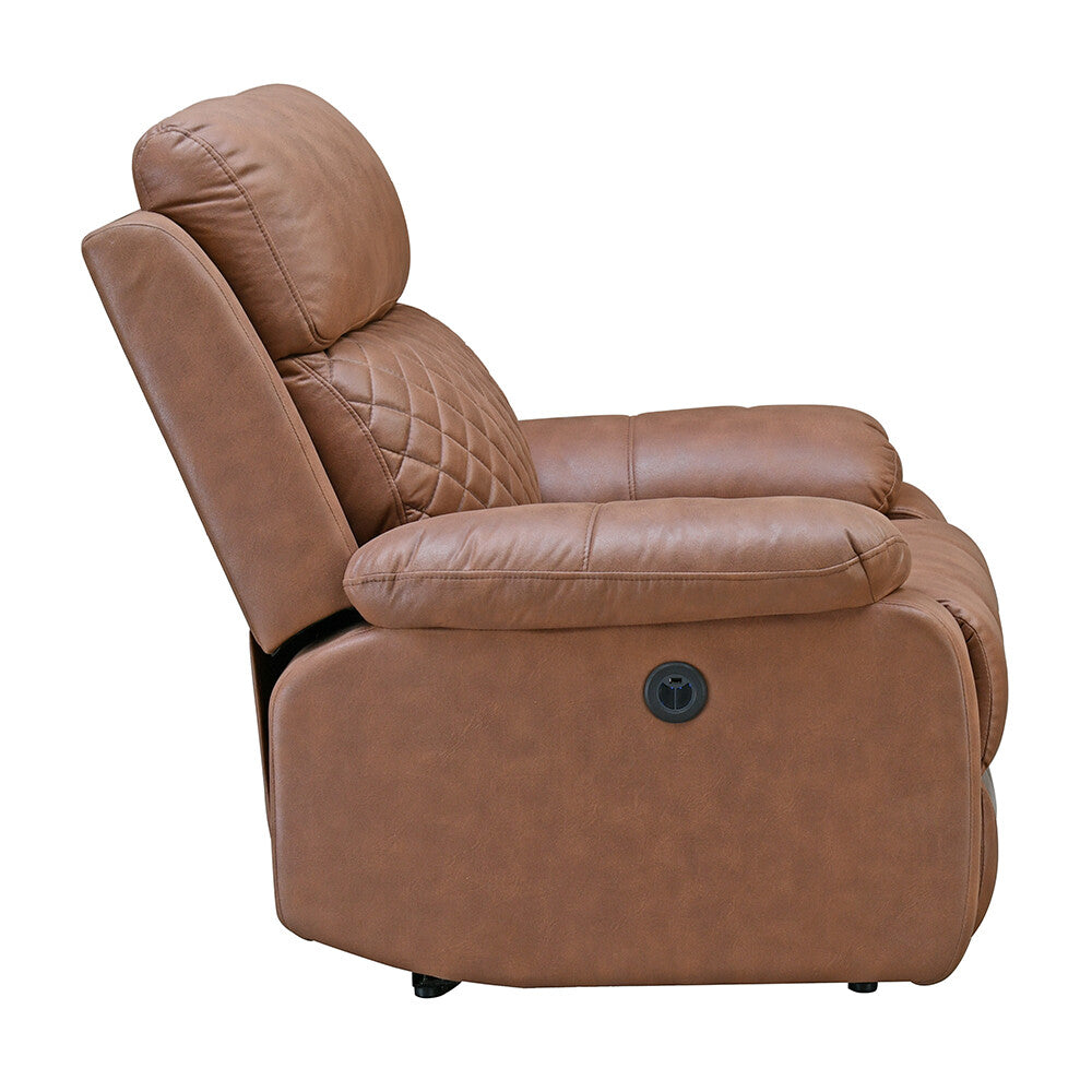 Nashville 1 Seater Electric Sofa Recliner (Brown)