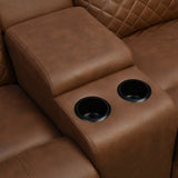 Nashville 2 Seater Console Sofa Recliner (Brown)