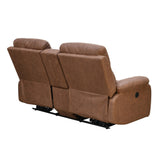 Nashville 2 Seater Console Sofa Recliner (Brown)