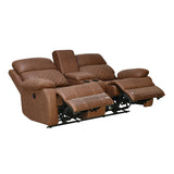 Nashville 2 Seater Console Sofa Recliner (Brown)