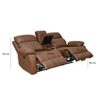 Nashville 2 Seater Console Sofa Recliner (Brown)