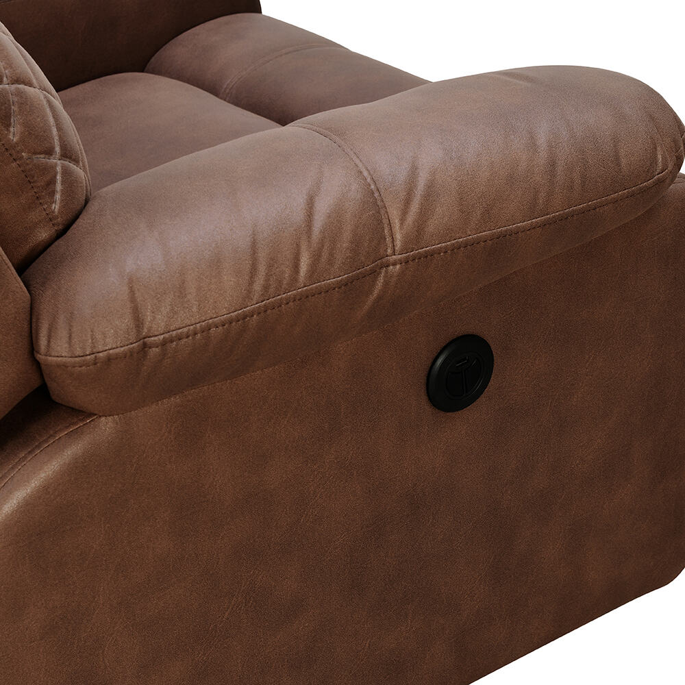 Nashville 2 Seater Console Sofa Recliner (Brown)