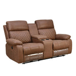 Nashville 2 Seater Console Sofa Recliner (Brown)