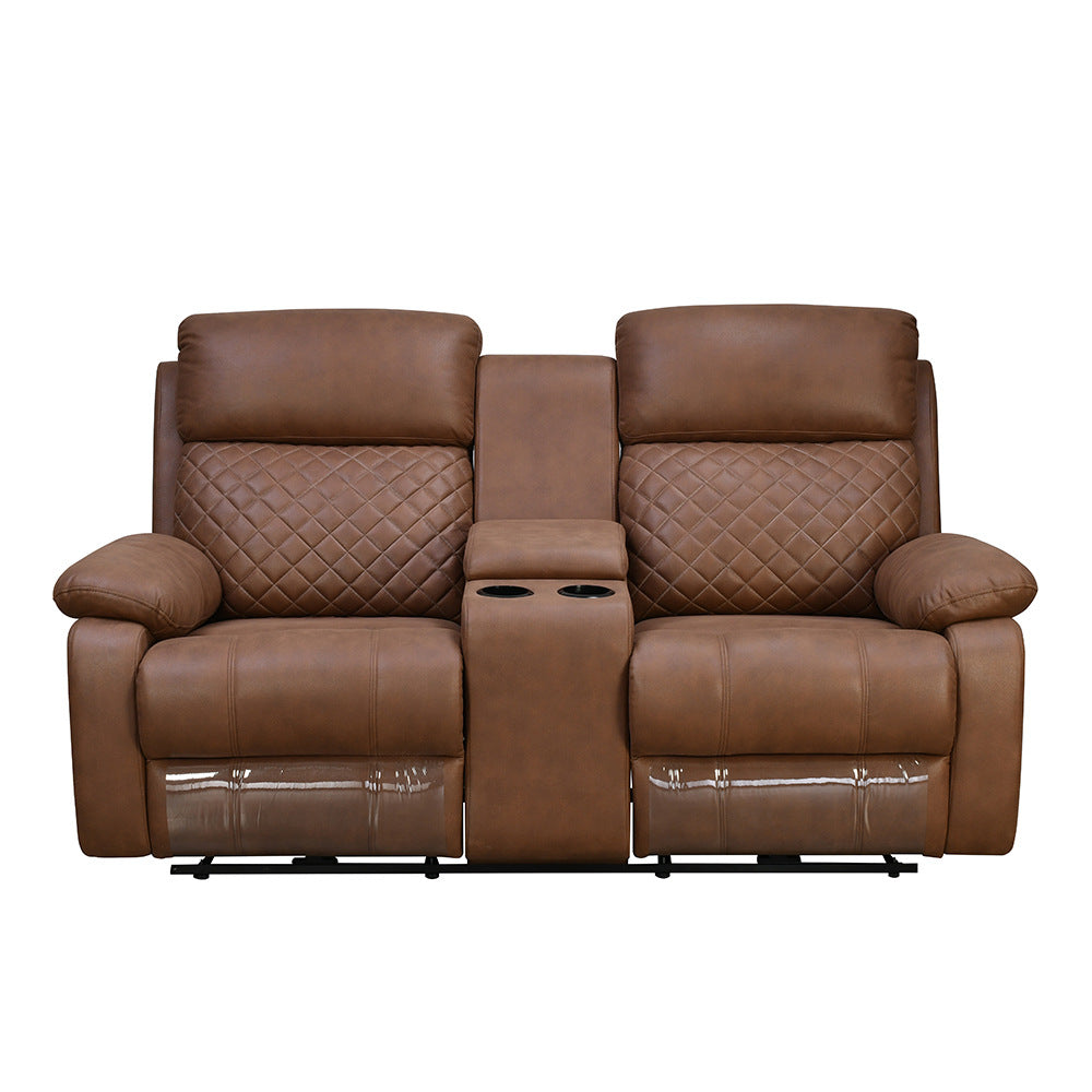 Nashville 2 Seater Console Sofa Recliner (Brown)