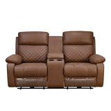 Nashville 2 Seater Console Sofa Recliner (Brown)