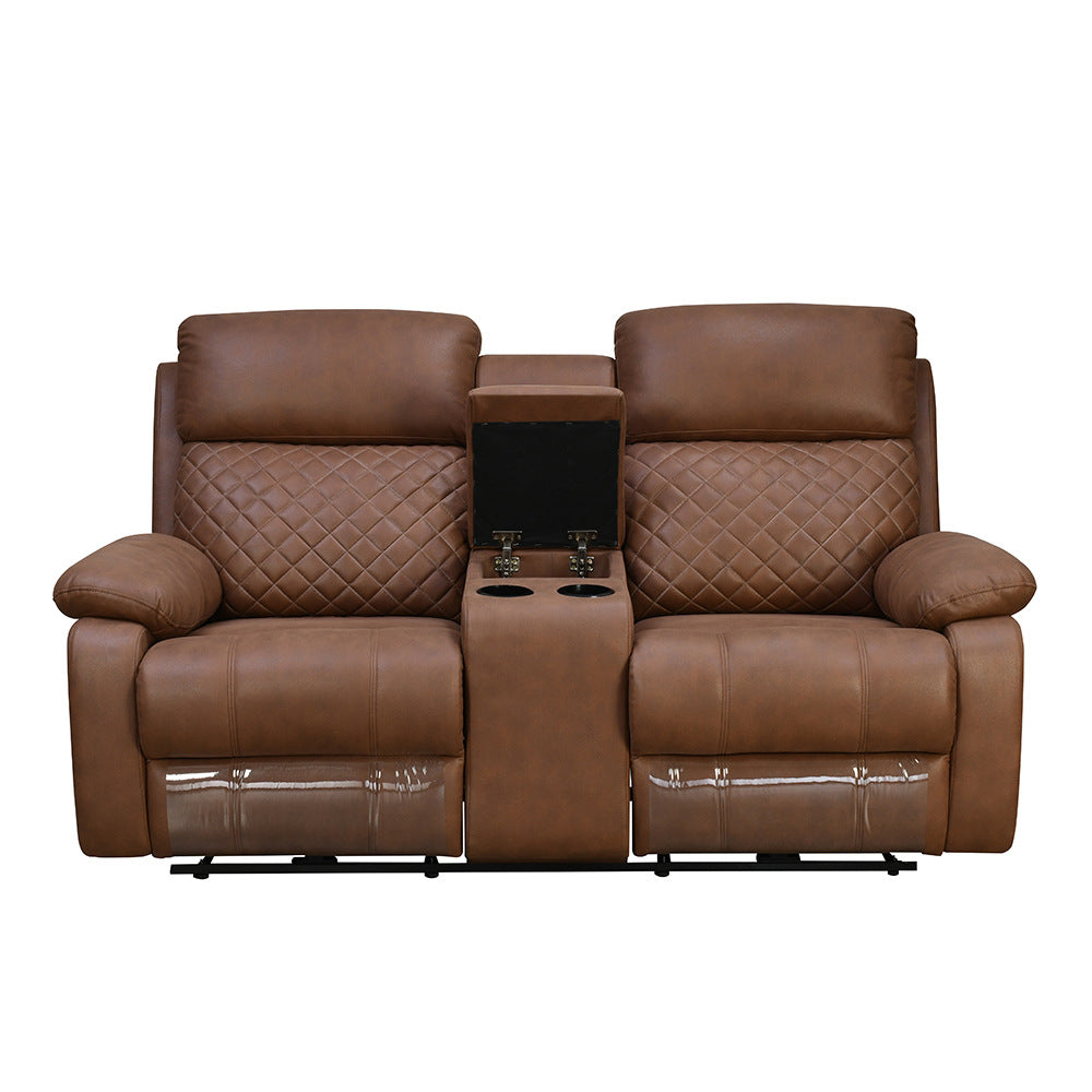 Nashville 2 Seater Console Sofa Recliner (Brown)