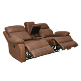 Nashville 2 Seater Console Sofa Recliner (Brown)