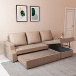 Portland LHS Sofa With Lounger & Storage (Light Brown)