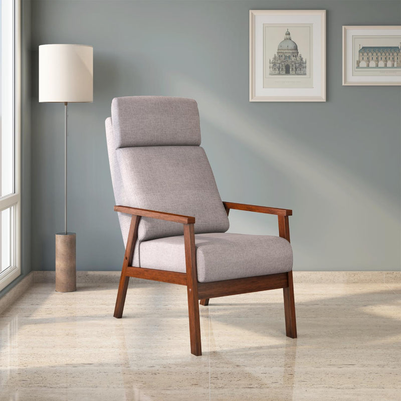 Genoa Solid Wood Arm Chair (Brown)