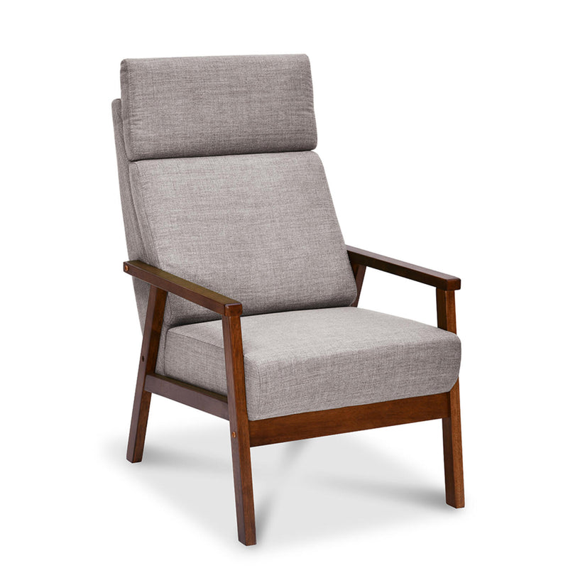 Genoa Solid Wood Arm Chair (Brown)