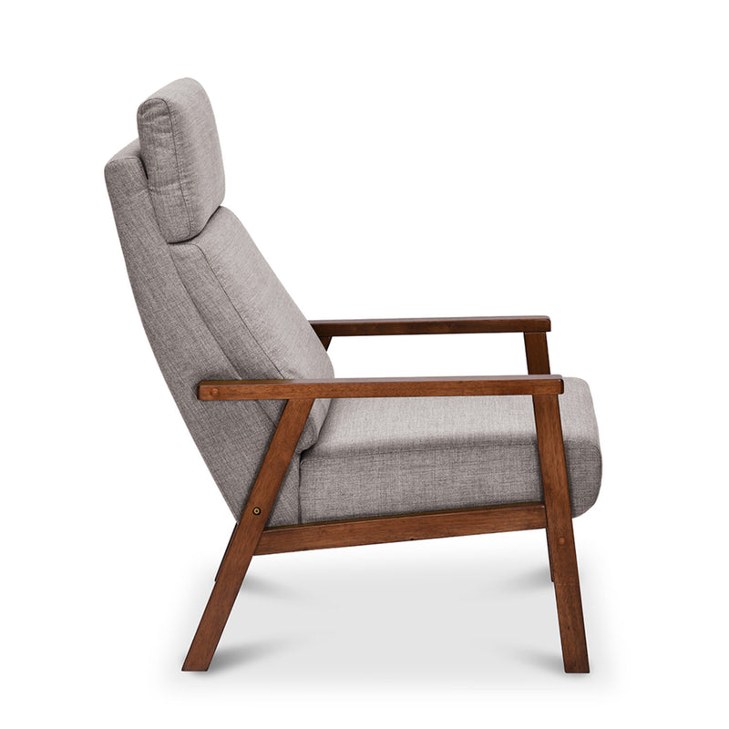 Genoa Solid Wood Arm Chair (Brown)