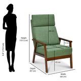 Nilkamal Genoa Solid Wood Arm Chair (Green)