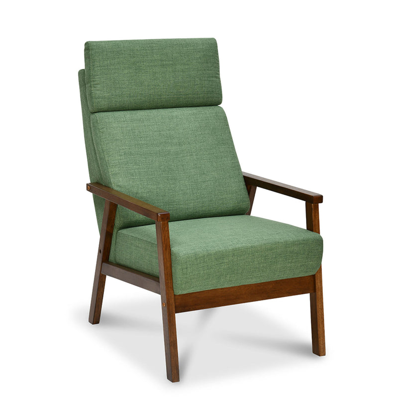 Genoa Solid Wood Arm Chair (Green)