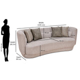 Bethany 3 Seater Fabric Sofa (Sand Brown)